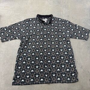 VTG Penguin Golf Sport Polo Shirt Mens L Geometric Short Sleeve‎ Casual Athletic